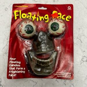 Vintage Floating Face Candle Set 4pc Skull Eyeballs Halloween Decor Amscan